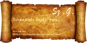 Szunyogh György névjegykártya